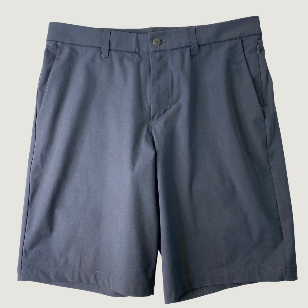 Lululemon Commission Shorts Mens 33 Obsidian Dark Grey Technical Golf Chino 11"